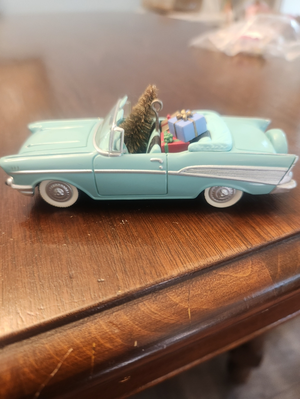 Hallmark Teal Convertible Ornament with Gifts